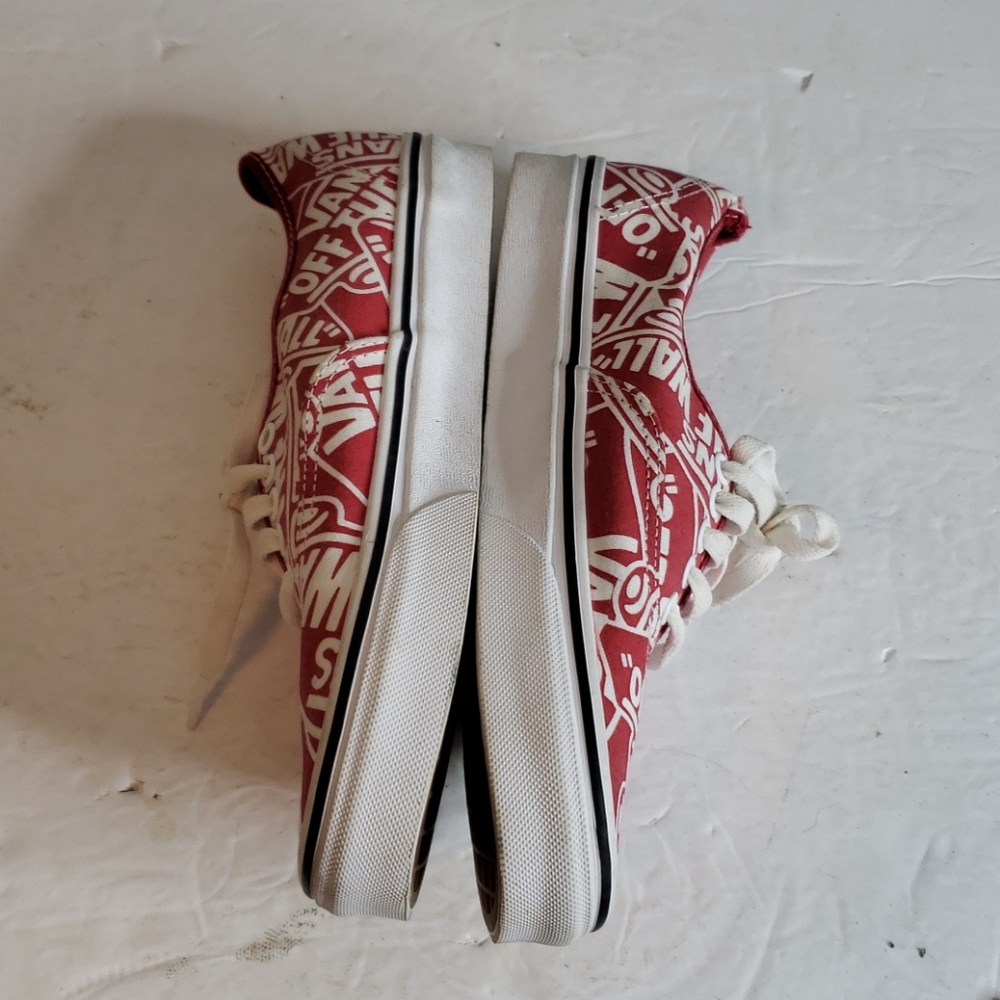 Vans Red & White Sneakers Size 8 - Picture 3 of 11